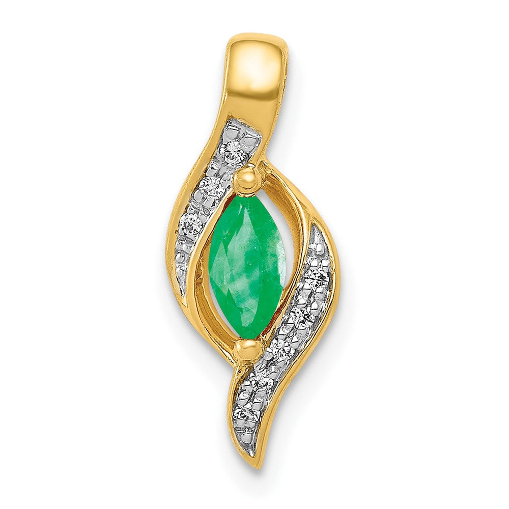 Marquise Gemstone and Diamond Pendants