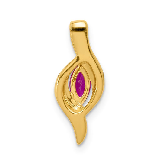 Marquise Gemstone and Diamond Pendants