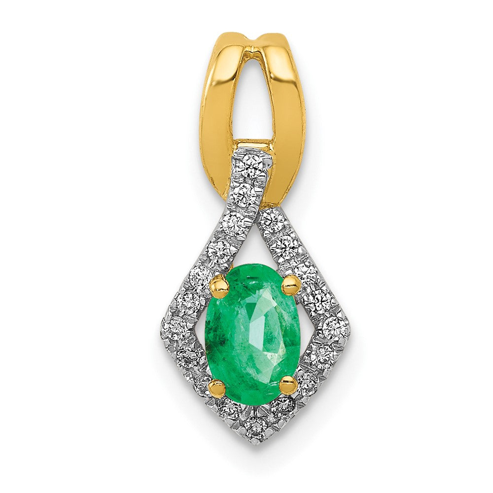 Oval Gemstone & Diamond Pendants