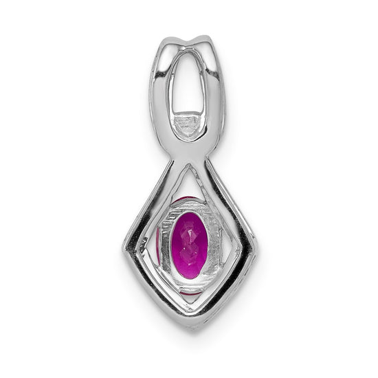 Oval Gemstone & Diamond Pendants