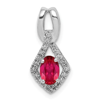 Oval Gemstone & Diamond Pendants