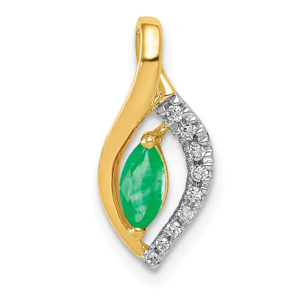 Marquise Gemstone and Diamond Pendants