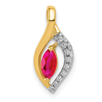 Marquise Gemstone and Diamond Pendants