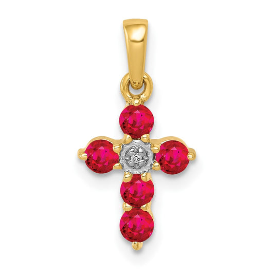 Gemstone and Diamond Cross Pendants