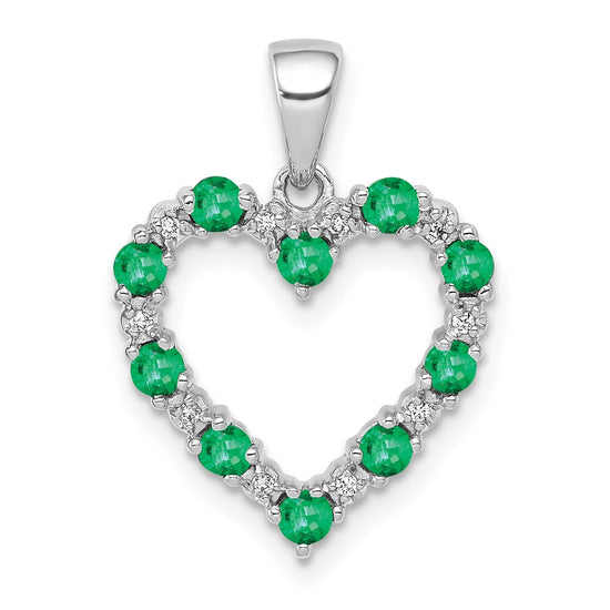 Gemstone and Diamond Heart Pendants