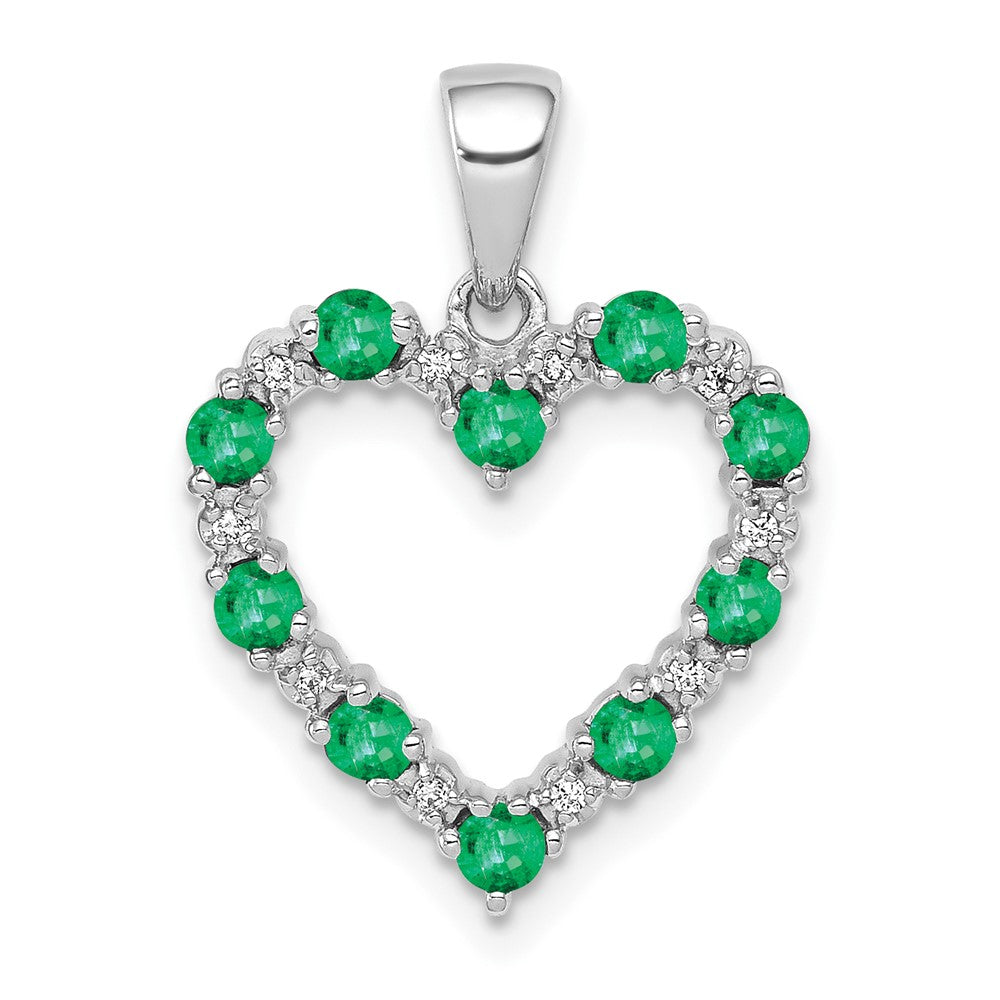 Gemstone and Diamond Heart Pendants
