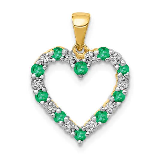 Gemstone and Diamond Heart Pendants