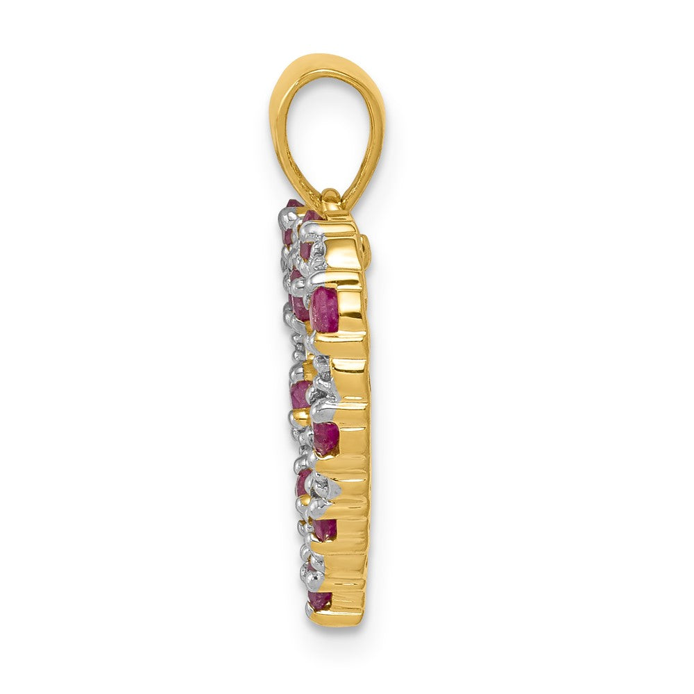 Gemstone and Diamond Heart Pendants