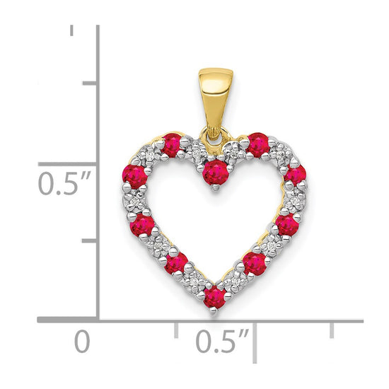 Gemstone and Diamond Heart Pendants