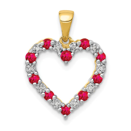 Gemstone and Diamond Heart Pendants
