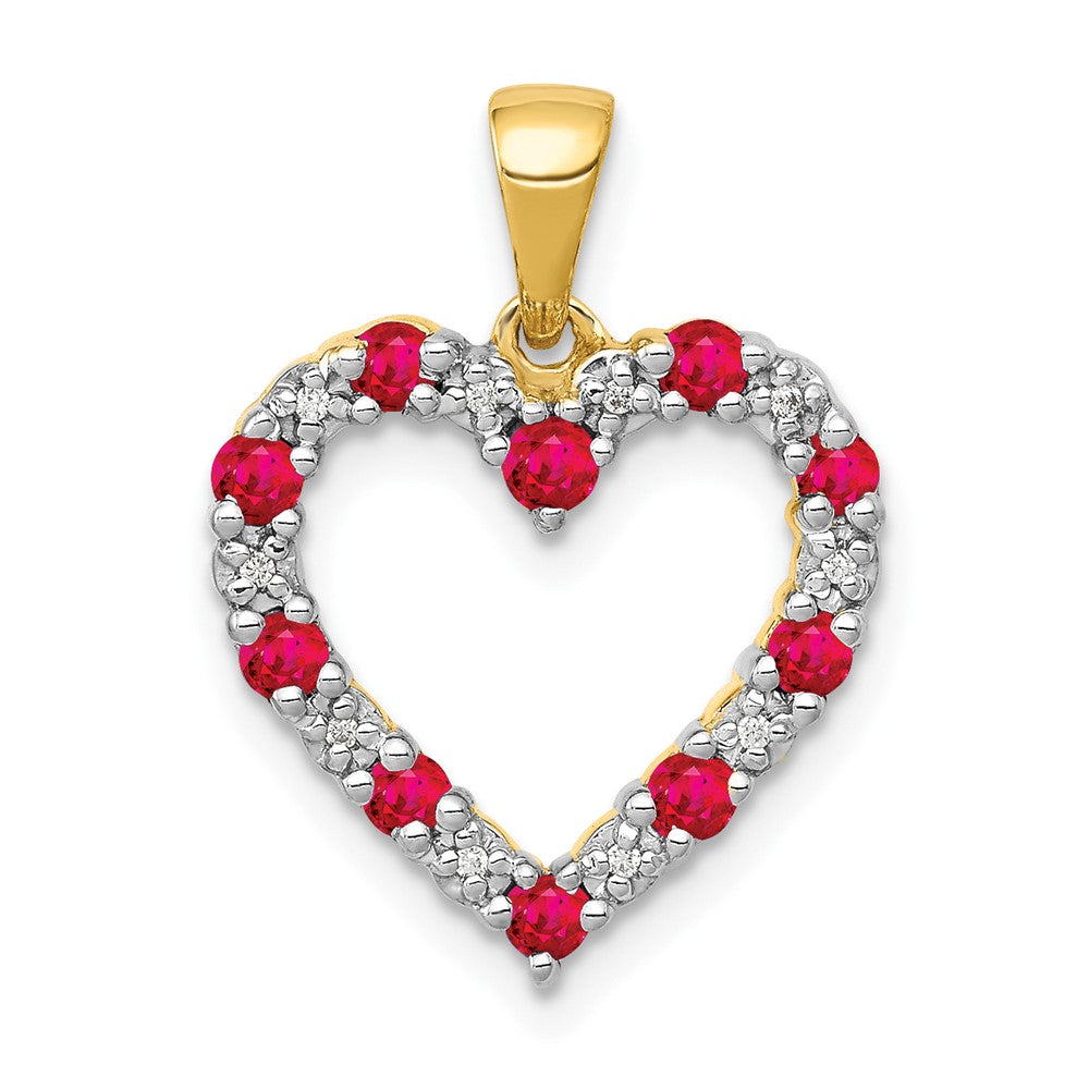Gemstone and Diamond Heart Pendants