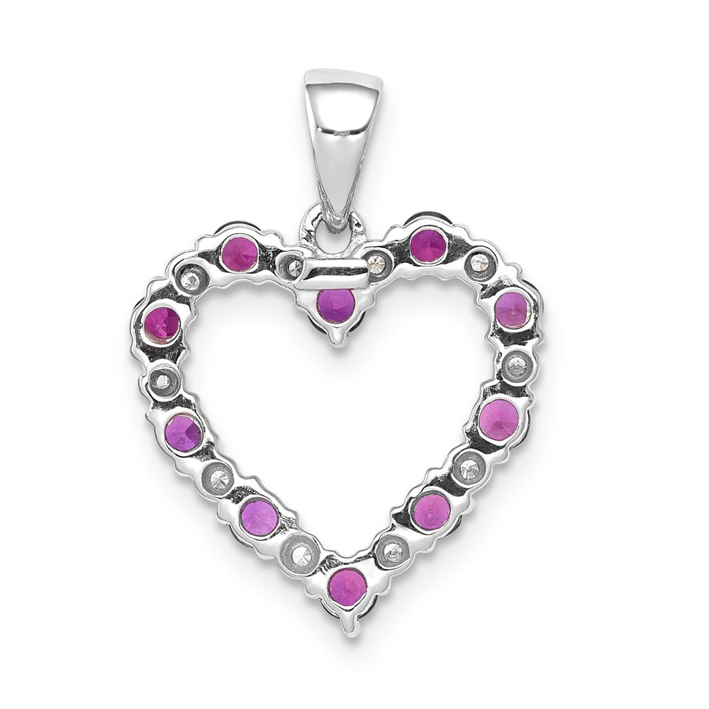 Gemstone and Diamond Heart Pendants