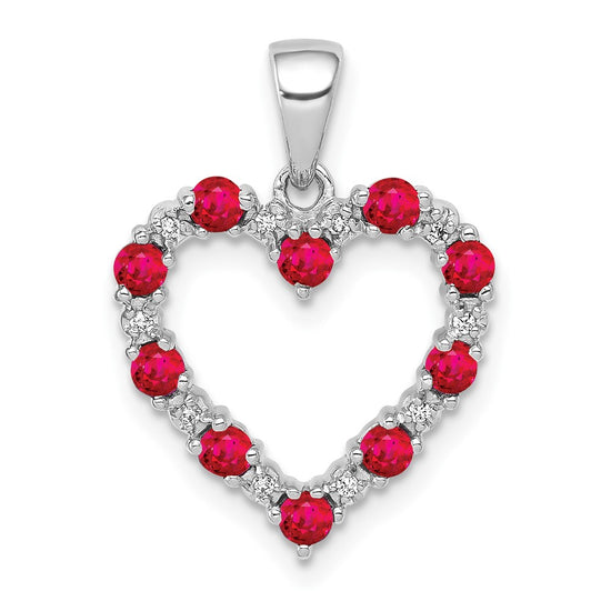 Gemstone and Diamond Heart Pendants