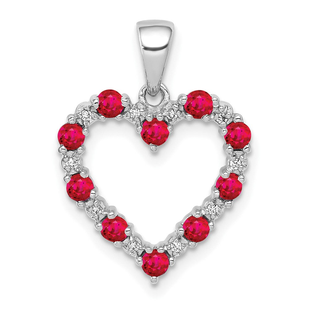 Gemstone and Diamond Heart Pendants
