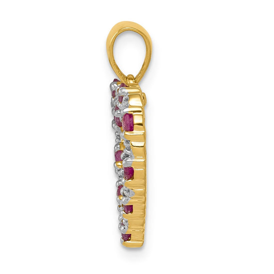 Gemstone and Diamond Heart Pendants