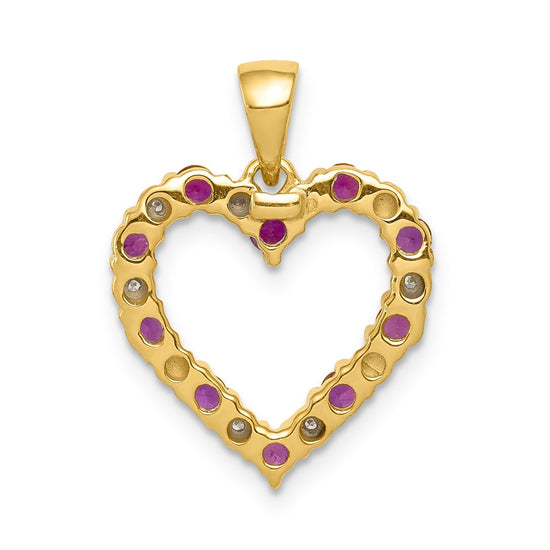 Gemstone and Diamond Heart Pendants