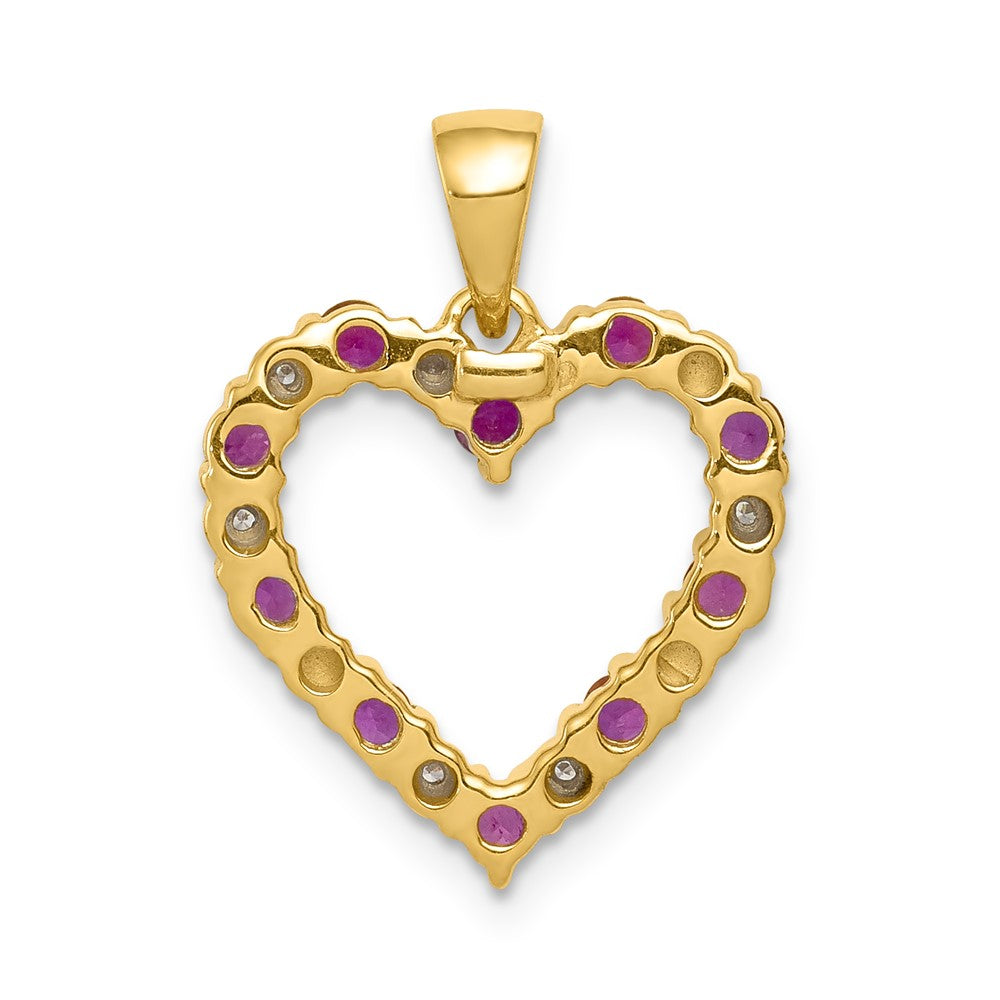 Gemstone and Diamond Heart Pendants