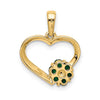 Gemstone and Diamond Heart With Flower Pendants