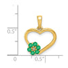 Gemstone and Diamond Heart With Flower Pendants