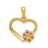 Gemstone and Diamond Heart With Flower Pendants