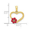 Gemstone and Diamond Heart With Flower Pendants
