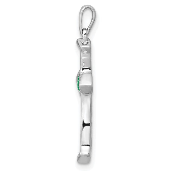 Heart Gemstone and Diamond Cross Pendants