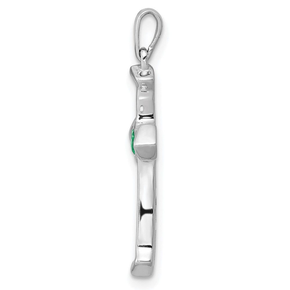 Heart Gemstone and Diamond Cross Pendants