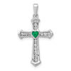 Heart Gemstone and Diamond Cross Pendants