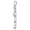 10K White Gold 1/5 carat Diamond and Ruby Heart Cross Pendant