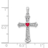 Heart Gemstone and Diamond Cross Pendants