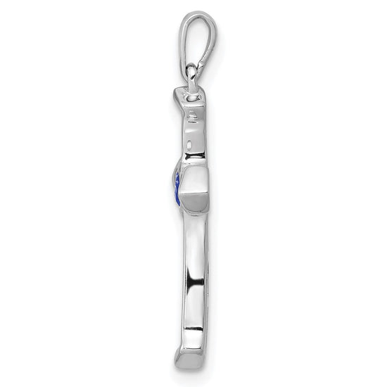 Heart Gemstone and Diamond Cross Pendants