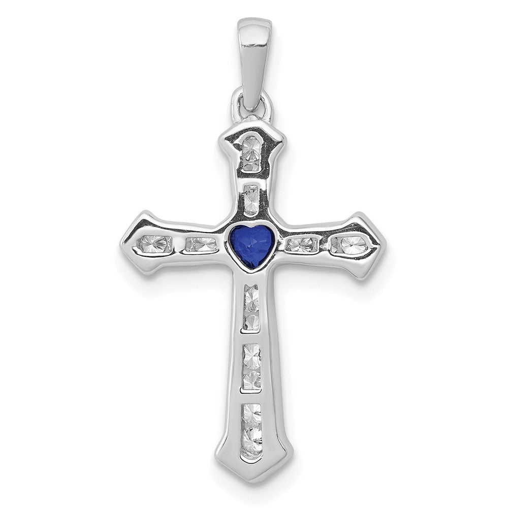 Heart Gemstone and Diamond Cross Pendants