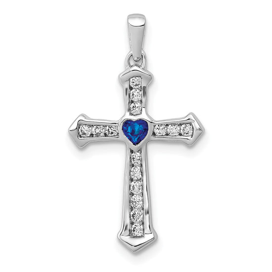 Heart Gemstone and Diamond Cross Pendants