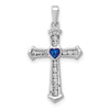 Heart Gemstone and Diamond Cross Pendants