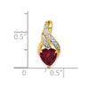 10k Diamond and Created Ruby Polished Heart Pendant