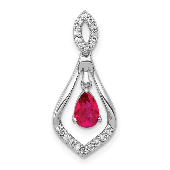 Gemstone and Diamond Teardrop Dangle Pendants