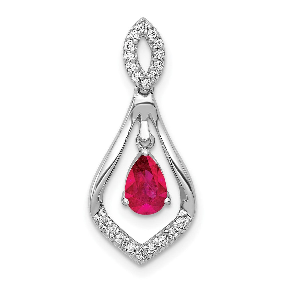 Gemstone and Diamond Teardrop Dangle Pendants