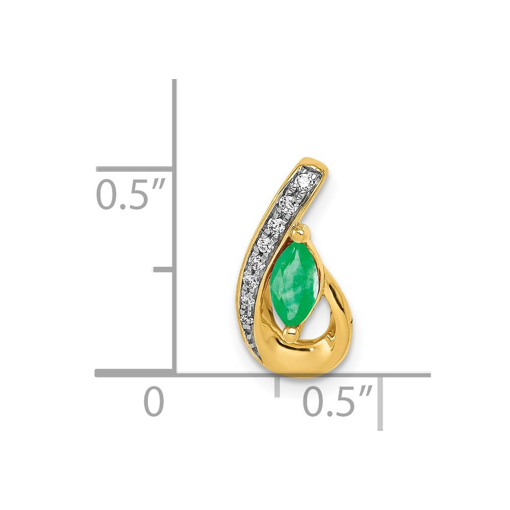 Marquise Gemstone and Diamond Teardrop Slides