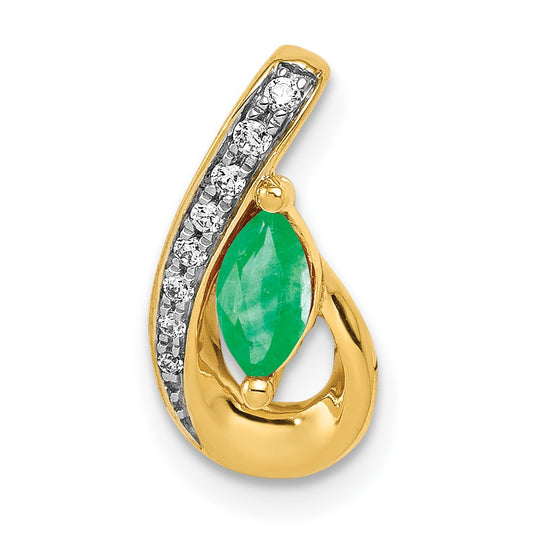 Marquise Gemstone and Diamond Teardrop Slides