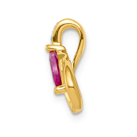 Marquise Gemstone and Diamond Teardrop Slides