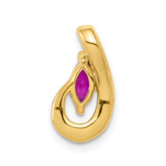Marquise Gemstone and Diamond Teardrop Slides