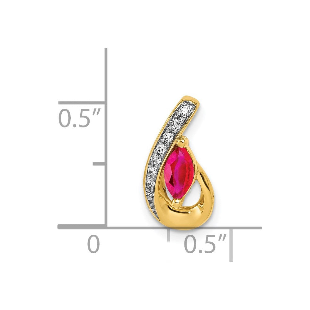Marquise Gemstone and Diamond Teardrop Slides