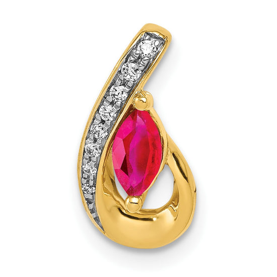 Marquise Gemstone and Diamond Teardrop Slides