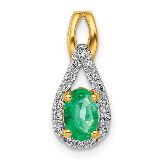 Oval Gemstone and Diamonds Teardrop Halo Pendants