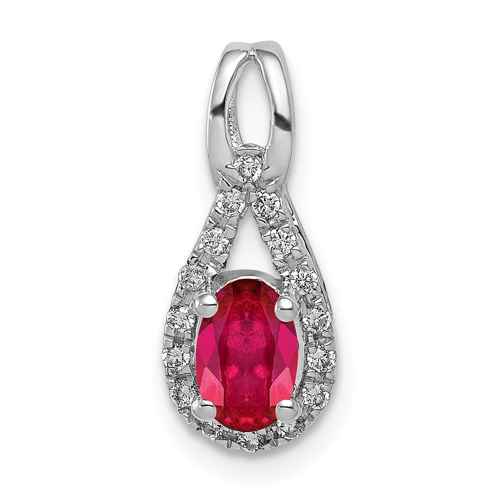 Oval Gemstone and Diamonds Teardrop Halo Pendants