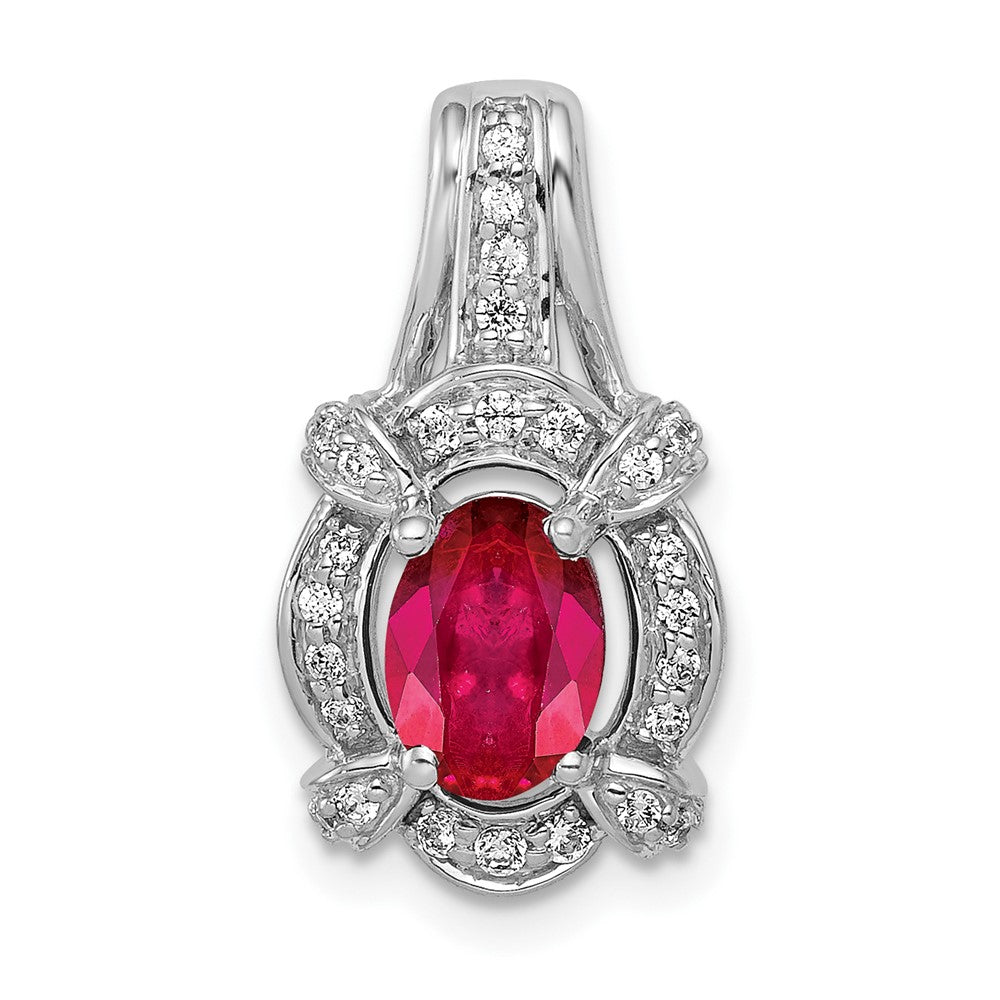 Oval Gemstone & Diamond Fancy Pendants
