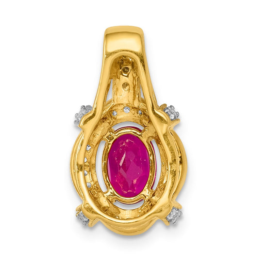 Oval Gemstone & Diamond Fancy Pendants