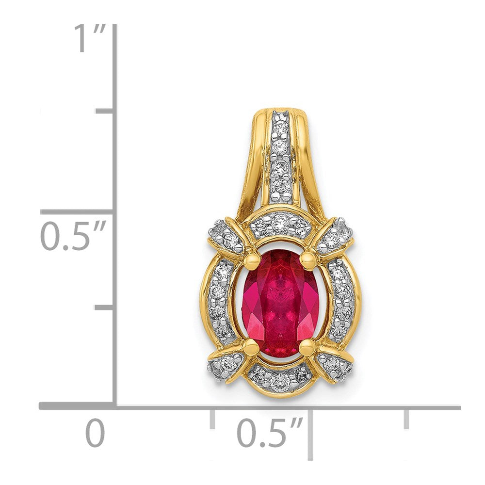 Oval Gemstone & Diamond Fancy Pendants