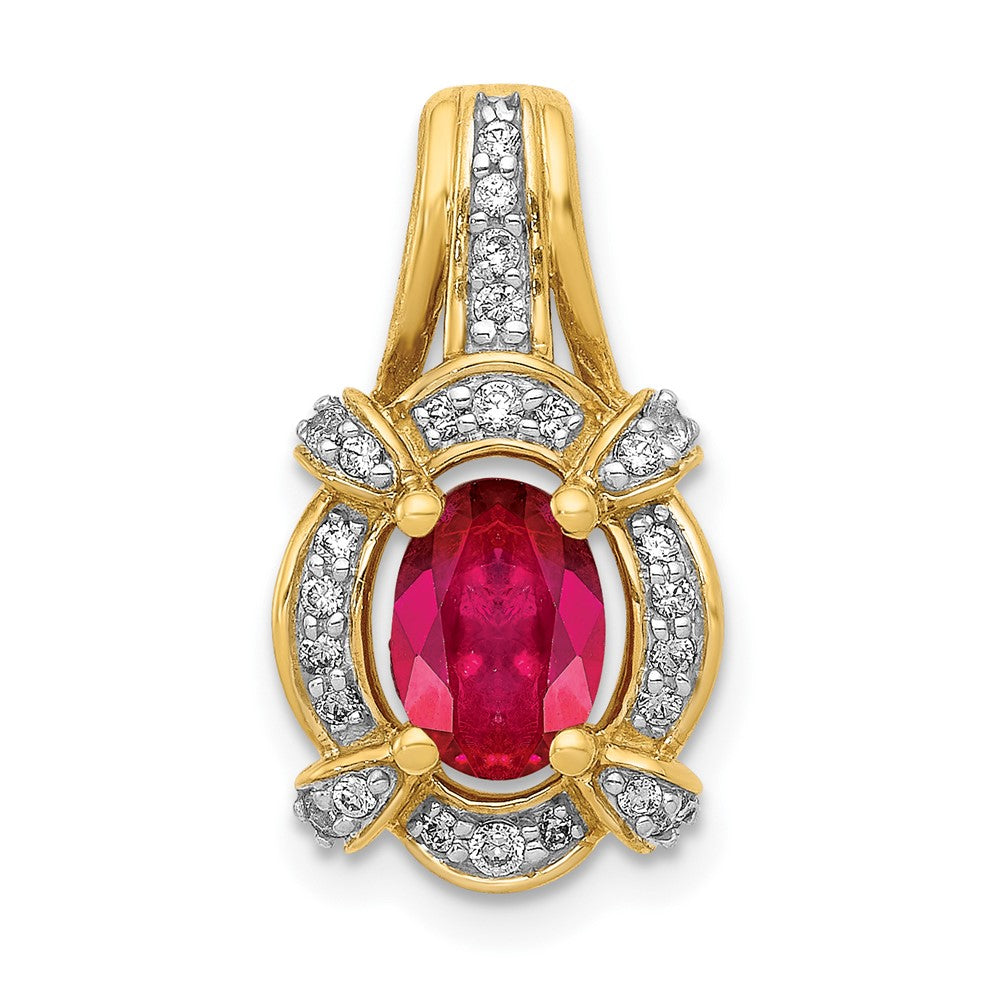 Oval Gemstone & Diamond Fancy Pendants