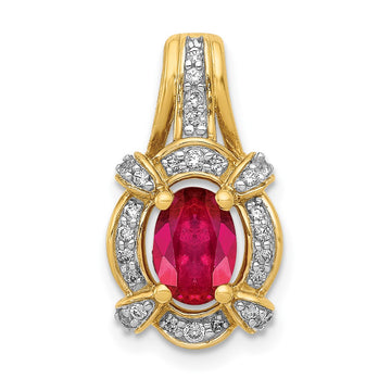 Oval Gemstone & Diamond Fancy Pendants